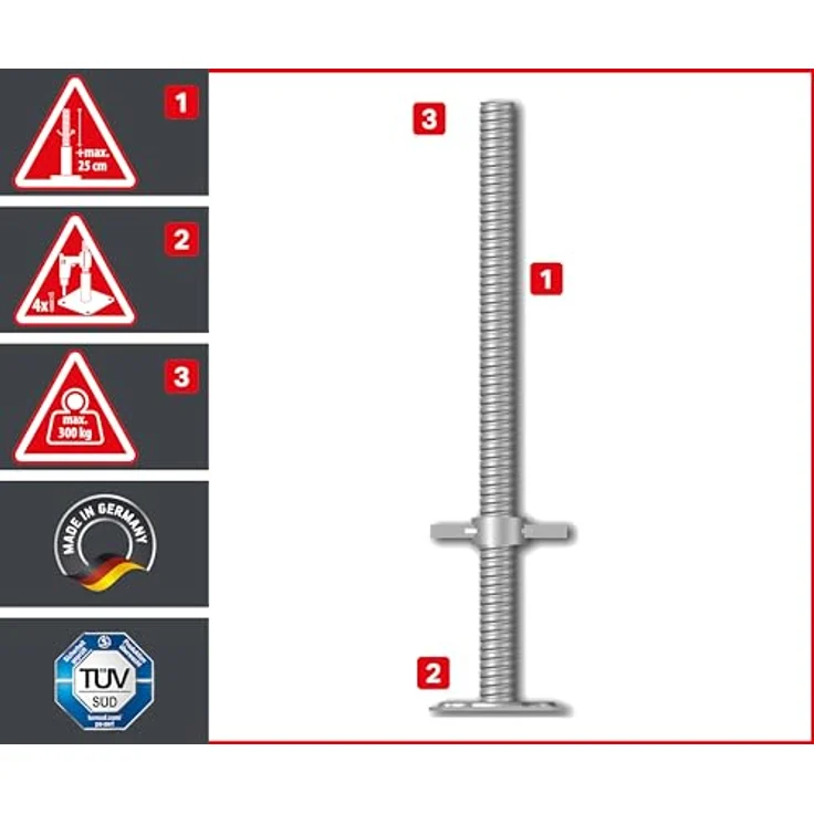 ALTEC Aluminium Fahrgerüst ALTEC Rollfix 2.0 mit Fußplatten und Wandanker, Made in Germany, TÜV, maximale Arbeitshöhe 10 Meter – Bild 3