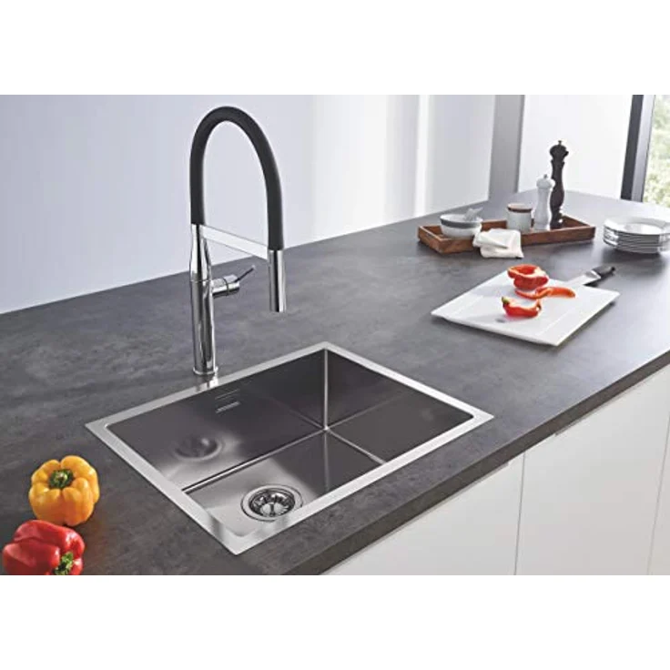 Grohe Essence Einhand Spültischbatterie mit Profibrause und Temperaturbegrenzer - Chrom – Bild 2