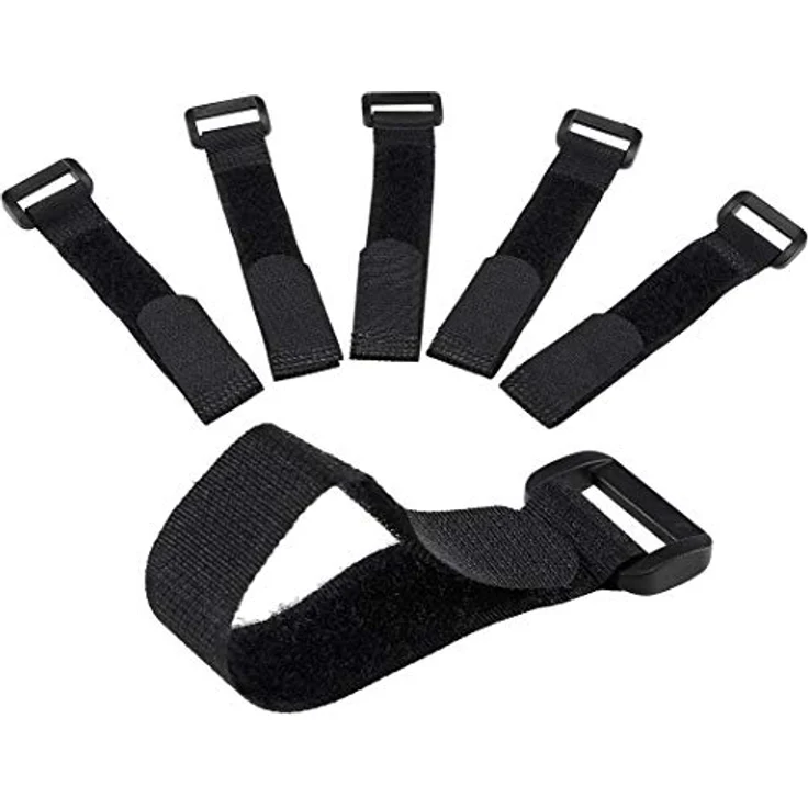 Kabelbinder Klettband Klettverschluss mit Öse | 15cm lang 2cm breit I Sicheres Verstauen von Kabel und Leitungen I 5er Pack Schwarz – Bild 3