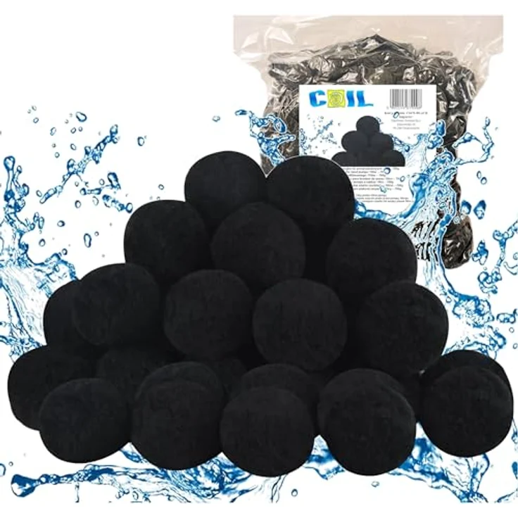 COIL Filterbälle für Sandfilteranlagen, Ersatz für 18/25 kg Filtersand, hochabsorbierend, 500/700 g – Bild 1