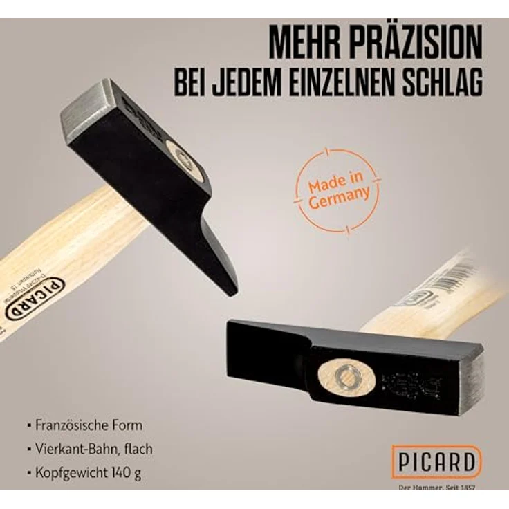 Picard 0008501-18 Schreinerhammer DIN 5109 140g Französische Form - Preisvergleich – Bild 3