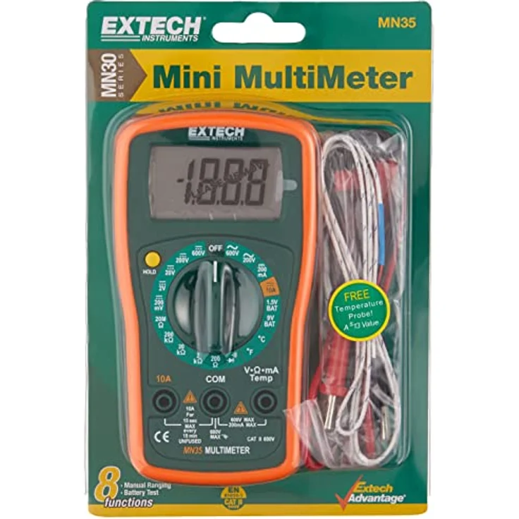 Extech Digitales Mini-Multimeter, 1 Stück, MN35 – Bild 4