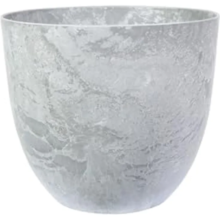 Artstone Pflanzkübel Bola, runder Pflanztopf Ø45cm aus Kunststoff-Steinmischung, grau