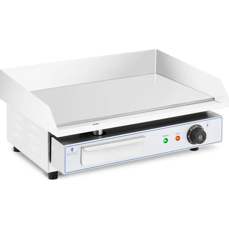 Royal Catering Elektrogrill Elektro Grillplatte Griddleplatte Bratplatte 550 x 400 mm glatt 3.000 W