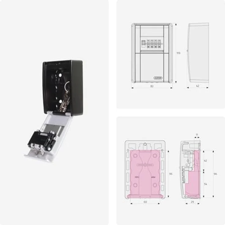 ABUS Schlüsseltresor KeyGarage 787 LED mit Zahlencode 83854 – Bild 4