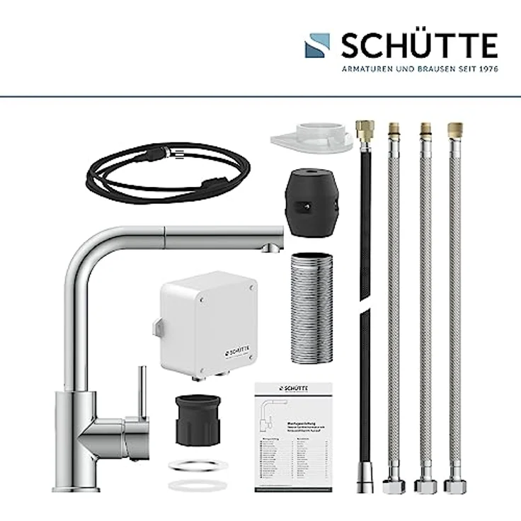 Schütte Spültischarmatur VITAL, Infrarottechnologie mit Cold-Start-Funktion, 360° schwenkbar, Eco-Click-Funktion, ausziehbarer Brauseschlauch – Bild 6