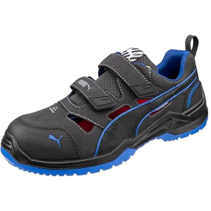 ISM GmbH NEODYME BLUE LOW Sicherheitssandale, S1PS ESD FO, schwarz/blau, Gr. 43, Weite 11, rutschfest, mit Klettverschluss – Bild 1