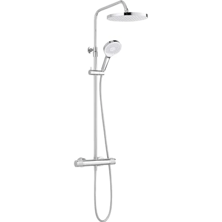 SCHÖNER WOHNEN-Kollektion Duschsystem GLAIA mit Thermostat, Chrom, Höhe 118.5 cm, Komplettset mit Regendusche – Bild 1