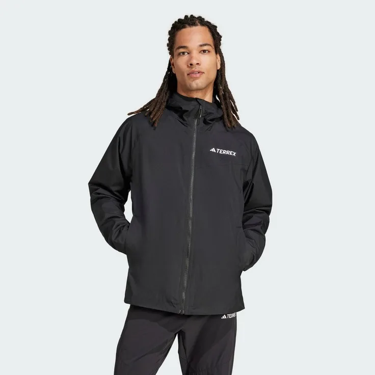 "adidas TERREX Funktionsjacke TERREX MULTI 2L RAIN.RDY REGENJACKE, wasserdicht und atmungsaktiv, recycelte Materialien, Herren (schwarz)"