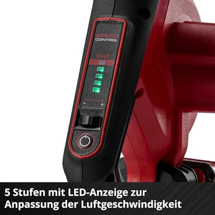 Einhell Expert Akku-Bläser TE-CB 18/270 Li Solo, 270 km/h Luftgeschwindigkeit, 5 Geschwindigkeitsstufen, inkl. Düsen und Verlängerungsrohr – Bild 8