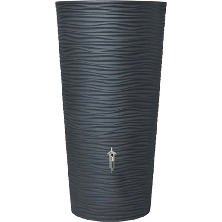 Garantia Regentonne Natura 2in1 Graphite Grey - 210L Regenwasserspeicher mit Pflanzschale, Gartenbewässerung, UV-beständig - Made in Germany – Bild 1