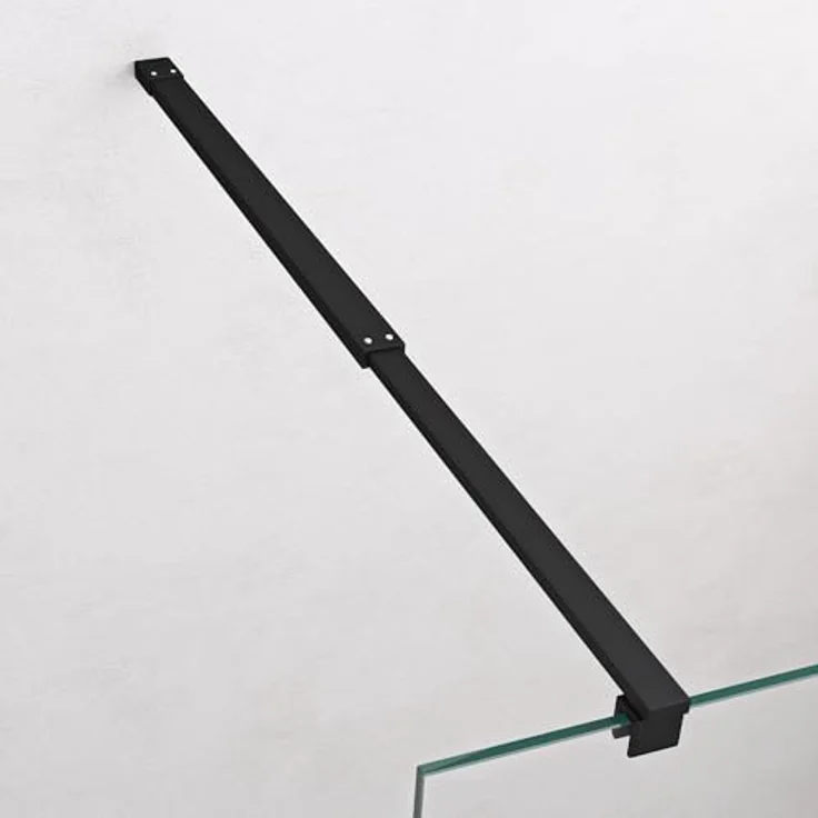 Mai & Mai Duschwand Bremen2, Duschabtrennung 100x200cm Walk-In Schwarz, 10mm ESG-Sicherheitsglas mit NANO-Beschichtung, beidseitig montierbar – Bild 3