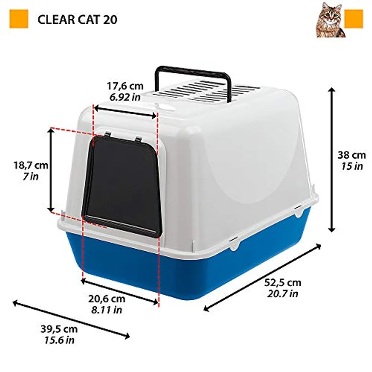 Ferplast Toilette, klar, Katze 20, Blau – Bild 2
