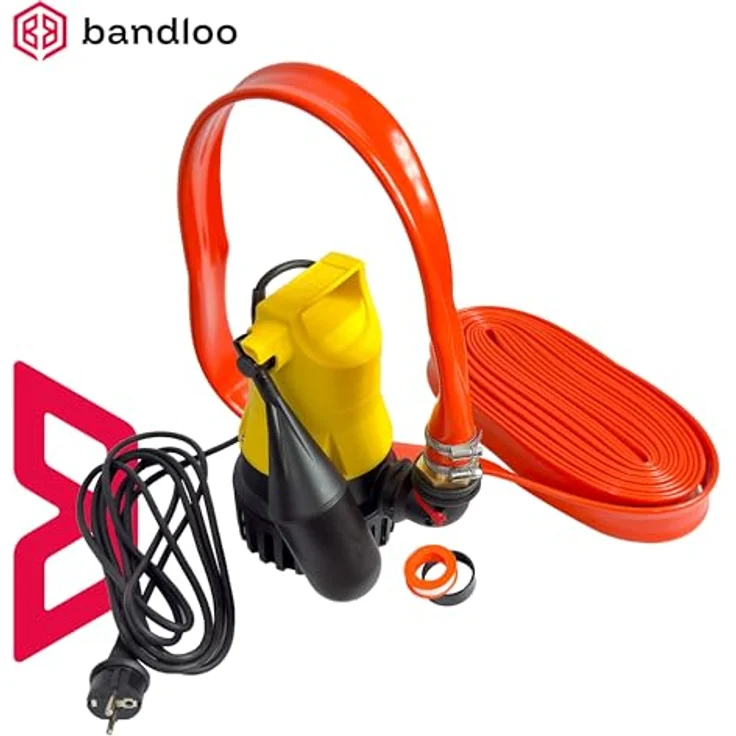 JUNG PUMPEN BANDLOO JP09387, Set mit U5KS Schmutzwassertauchpumpe, 10 m Druckschlauch DN 32, inklusive Zubehör – Bild 3