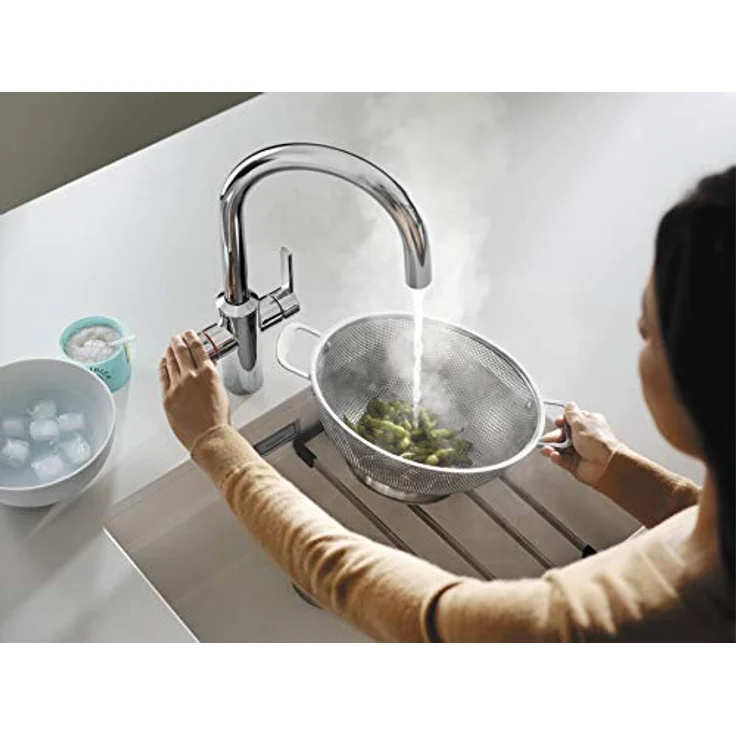 Blanco Küchenarmatur drink.hot TAMPERA, 3-in-1 Armatur für kaltes, warmes und kochend heißes Wasser, chrom – Bild 6