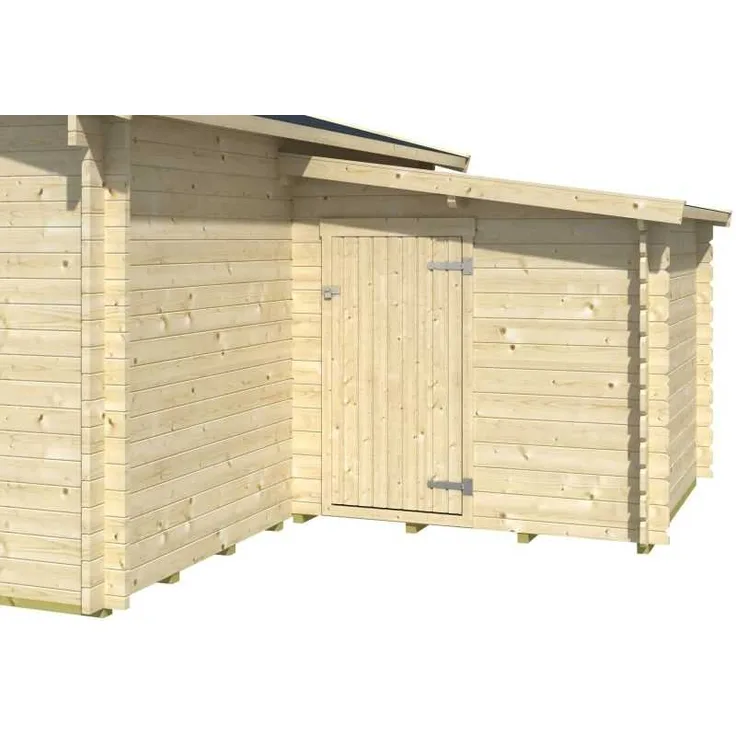 GartenHaus GmbH Anbauschuppen SKAN HOLZ 2, 200 x 200 cm, natur, aus nordischer Fichte, leicht zu montieren