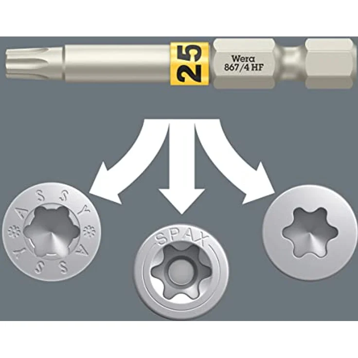 Televes Steinbohrer Wera Bit 867 TORX® HF 1/4 Zoll TX 40 L.50mm o.Farbleitsystem – Bild 2
