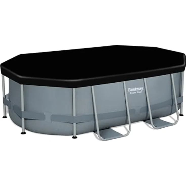 Bestway PVC-Abdeckplane 305 x 184 cm, schwarz, oval – Bild 5
