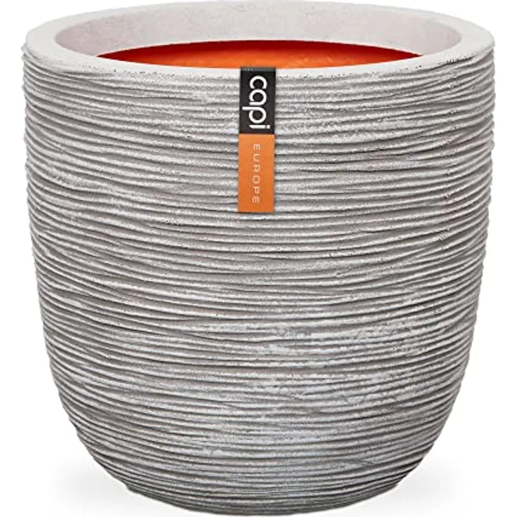 Capi Europe - Blumentopf Kugel Rib NL - Elfenbein - Ø 35 x H 34 - BlumenBlumentopf - ÜberBlumentopf - Blumenkübel - Pflanzenkübel - Für drinnen und draußen - Wetterfest - KOFI932