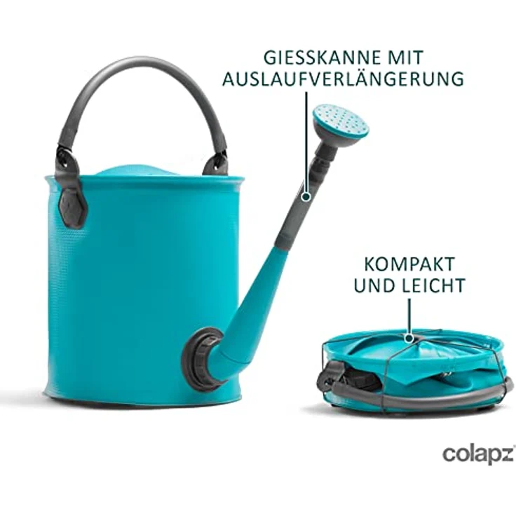 Colapz Faltbare Gießkanne 7L & Falteimer 9L, Platzsparendes Design für Camping & Garten, Lebensmittelechtes Material, UV-geschützt – Bild 4