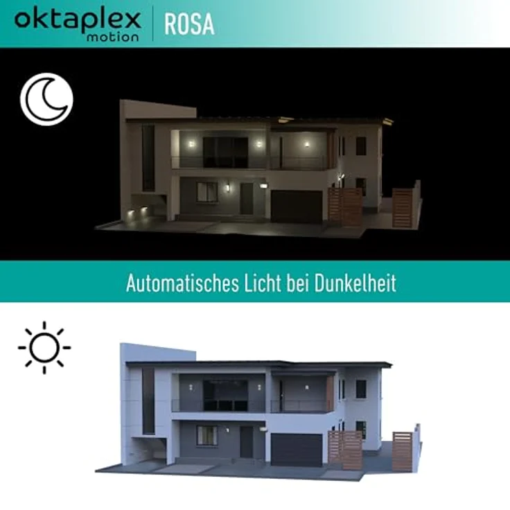Oktaplex motion Rosa Mini Einbau Dämmerungsschalter 230V, IP65 Lichtsensor Kabel verlängerbar – Bild 6
