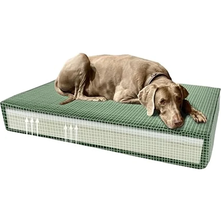 Madison Orthopedic Cushion Velvet Green S, Bequemes Hundekissen aus recyceltem Schaumstoff – Bild 1