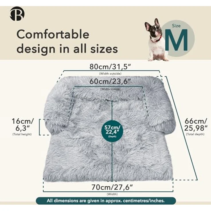 bluzelle Sofaschutz Hundebett für kleine & mittelgroße Hunde, Hundedecke für Couch Sofa Cover, Plüsch Hundesofa Schutzdecke rutschfest Wasserdicht Waschbar Abnehmbarer Bezug, Farbe:Hellgrau – Bild 5