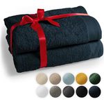 Blumtal Saunatuch, 80x200 cm, Dunkelblau, 100% Baumwolle, Oeko-Tex zertifiziert, 2er Set