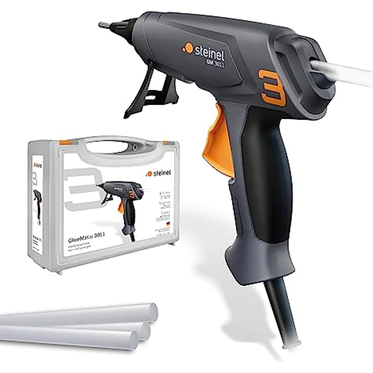 Steinel Klebepistole GlueMatic 3011 Set, inkl. ø11mm Klebesticks, Düse wechselbar, ideal für Reparaturen und zum Basteln – Bild 1