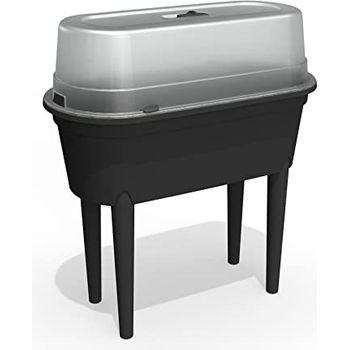 Hochbeet mit Deckel Gewächshaus oval 79x84x39cm Frühbeet Kräuterbeet