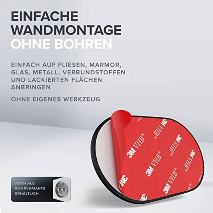 ovimar Toilettenbürste Finnkona | schwarz | Wandhalterung ohne Bohren | Silikon Klobürste | Belüftungsfunktion | zum Kleben | aus pulverbeschichtetem Edelstahl | WC Bürstenkopf wechselbar – Bild 5