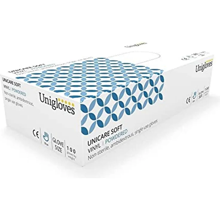 Vogue CB254-M Vinylhandschuhe, Größe M, Blau (Packung mit 100 Einzelhandschuhen) – Bild 1
