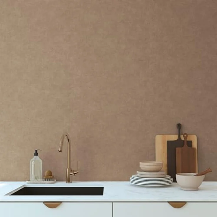 A.S. Création Smart Surfaces Einfarbige Vliestapete in Textiloptik, 10,05 m x 0,53 m, Braun-Beige, hohe Licht- und Scheuerbeständigkeit, Made in Germany – Bild 2