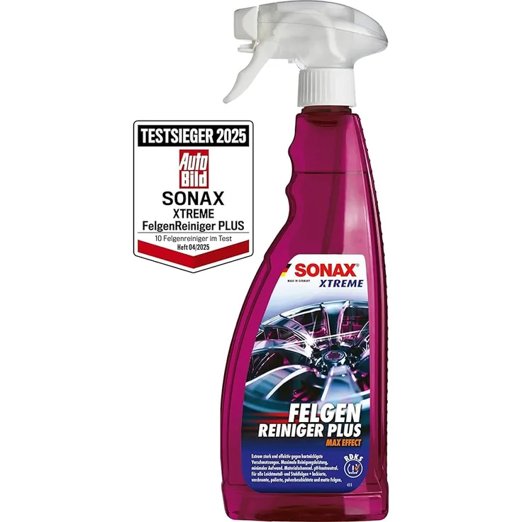 SONAX 02304000 XTREME Felgenreiniger PLUS 750 ml Citrus Duft für alle Stahl-und Leichtmetallfelgen und Räder mit RDKS ph-hautneutrale Formel
