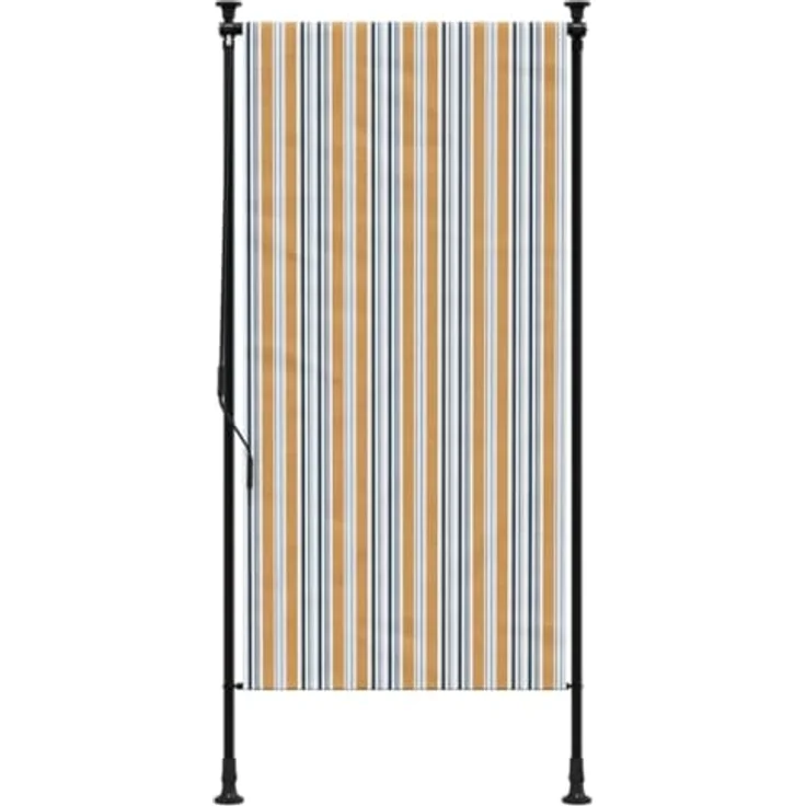vidaXL Markise Außenrollo Gelb und Weiß 100x270 cm Stoff und Stahl, UV-beständig, einziehbar, verstellbare Höhe – Bild 4
