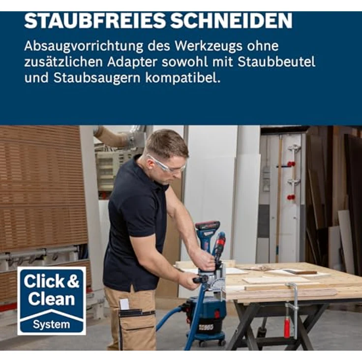Bosch Professional GFF 18V-22, Akku-Flachdübelfräse mit 105 mm Scheibenfräser, Staubbeutel, ergonomischem Griff, ohne Akku/Ladegerät – Bild 4
