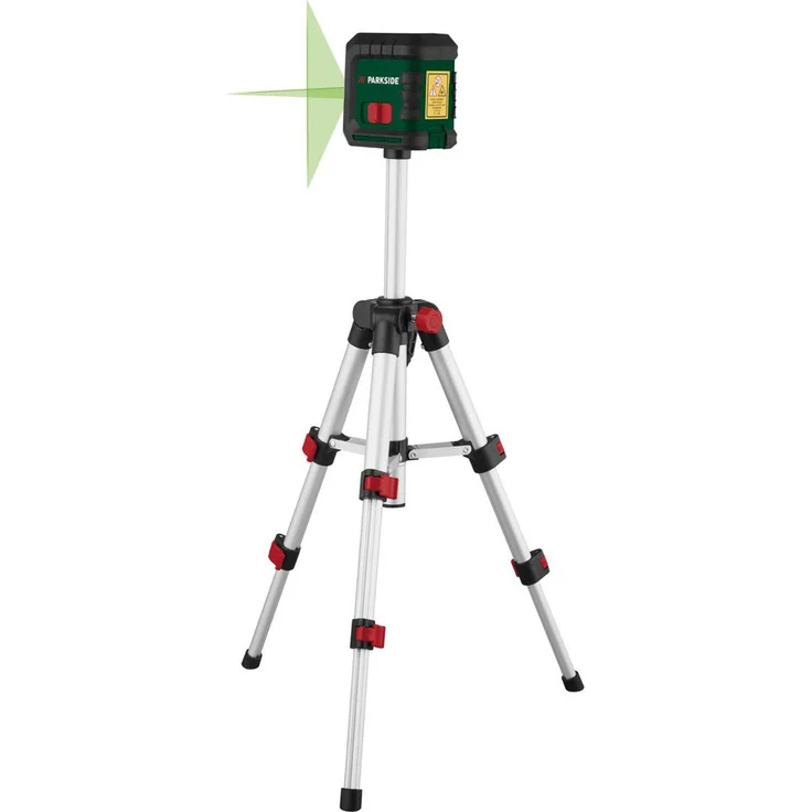 Parkside Kreuzlinienlaser PKLL 3 A1, Selbstnivellierend bis 40m, inkl. Dreibeinstativ und grüner Lasertechnologie