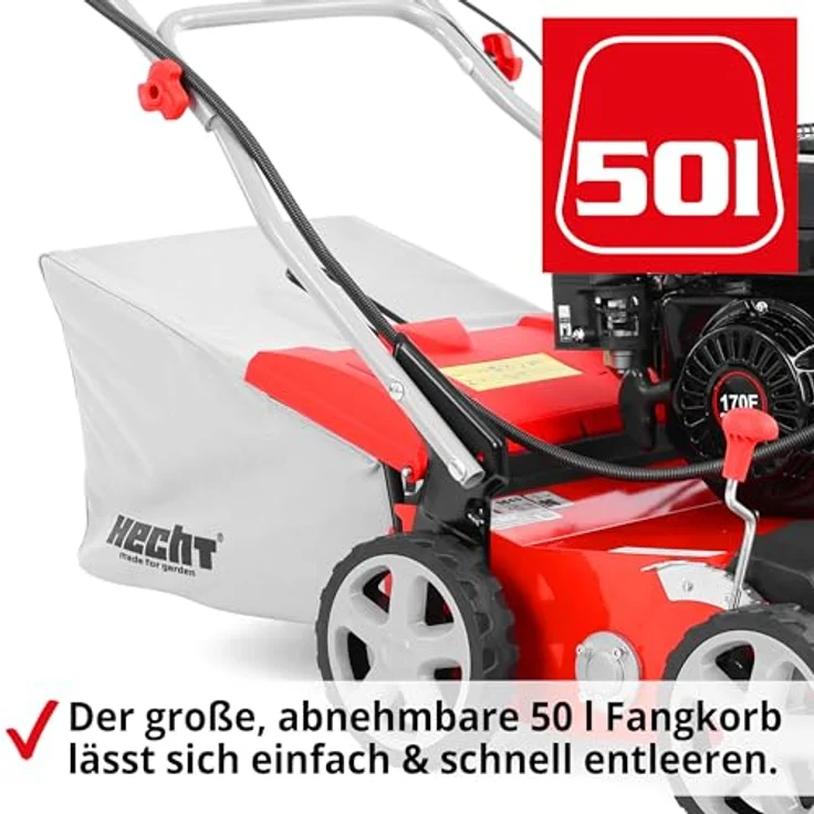 Hecht Benzin-Vertikutierer 5645, 2in1 Rasenlüfter mit 40 cm Arbeitsbreite, 5,8 PS, 15 Messer und 26 Federkrallen – Bild 7