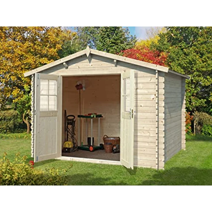 Woodtex Gartenhaus CA2875, 28 mm Massivholz-Gerätehaus mit Fußboden, wetterfest, BxT: 310x298 cm – Bild 9