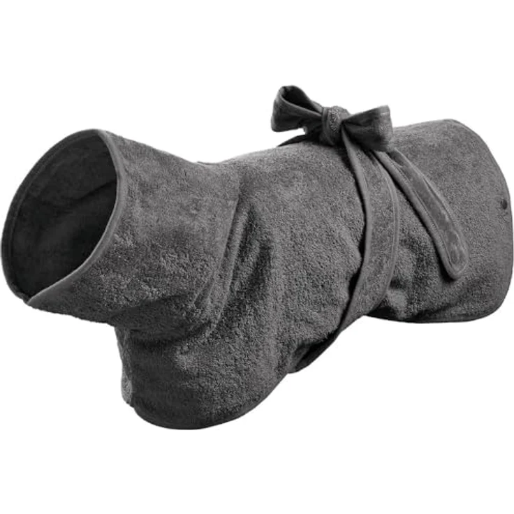 HUNTER Hunde-Bademantel Riga Farbe grau, Größe 60, saugstarke Baumwolle, schnelles Trocknen, Druckknopf-Verschluss – Bild 1