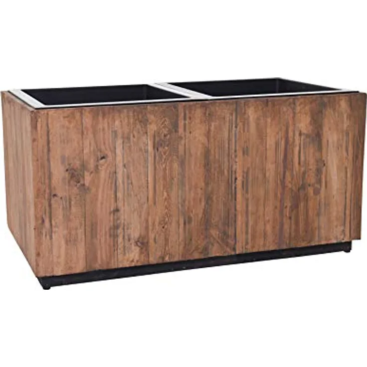 VIVANNO Pflanzkübel Pflanztrog Hochbeet aus recyceltem Holz, wetterfest, 40 x 81 x 41,5 cm, Antik Braun