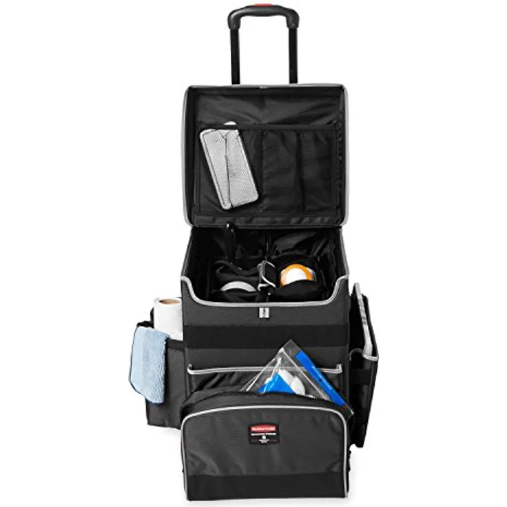 Rubbermaid Quick Cart Medium, Mobiler Transportwagen mit Teleskopgriff, schmutzabweisend und abwaschbar, 18,1 kg Tragkraft – Bild 11