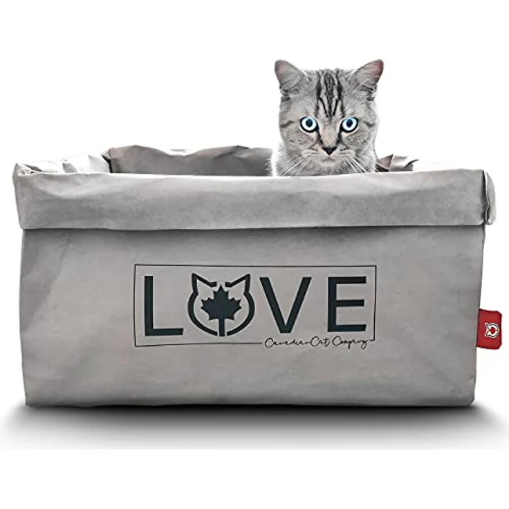 CanadianCat Company | Katzenbett 45 x 35 x 35 cm - Kuschelbett, Bettchen für alle Katzen die Pappe und Papier lieben – Bild 1