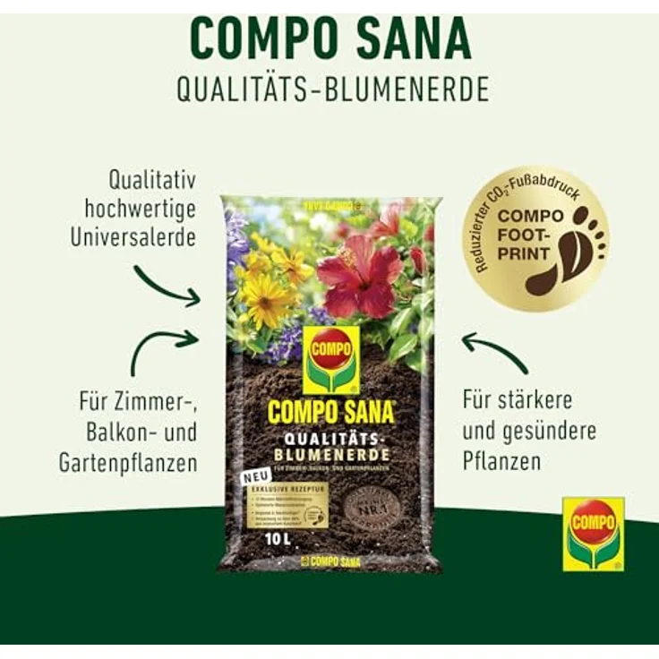 COMPO Sana Qualitäts-Blumenerde 10 Liter – Bild 2
