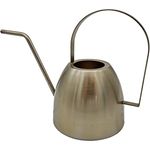 Spetebo Metall Gießkanne Gold - 1,5 L - Klassische kleine Gießkanne mit langem Ausguss - Zimmperpflanze Blumen Pflanze Büro Wasser Kanne messig