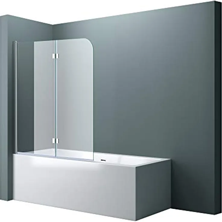 doporro 120x140 cm Design-Duschwand für Badewanne Badewannenaufsatz Duschabtrennung 6mm ESG-Sicherheitsglas inkl. NANO-Beschichtung Badewannenfaltwand