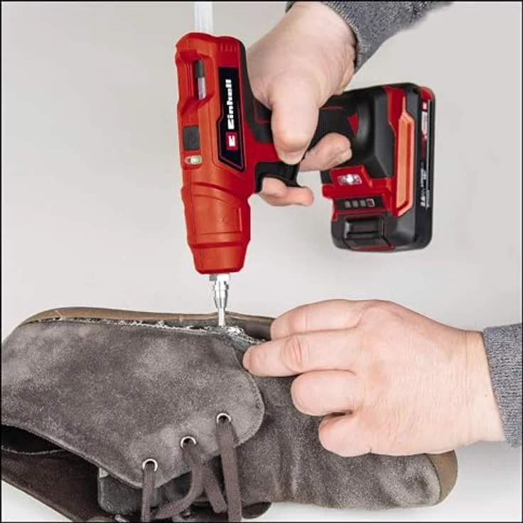 Einhell Akku-Heißklebepistole TE-CG 18 Li-Solo Power X-Change PXC (Li-Ion, 18 V, max. 170 °C, in 120 Sekunden einsatzbereit, inkl. 5 Klebestifte + Flachklebedüse, ohne Akku und Ladegerät) – Bild 9