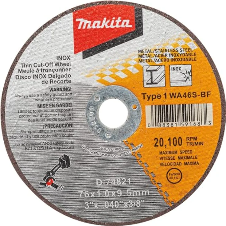 Makita D-74821-5 3 Zoll Edelstahl-Trennscheibe für Metall/rostfreie Materialien, 5 Stück, ideal für DMC300Z & DMC300RT - Preisvergleich – Bild 3