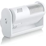 SEBSON® Bewegungsmelder mit Alarm und Klingel, Durchgangsmelder, batteriebetrieben, Alarmanlage, Weiß