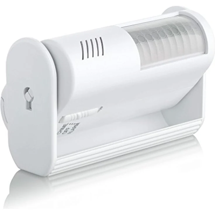 SEBSON® Bewegungsmelder mit Alarm und Klingel, Durchgangsmelder, batteriebetrieben, Alarmanlage, Weiß – Bild 1